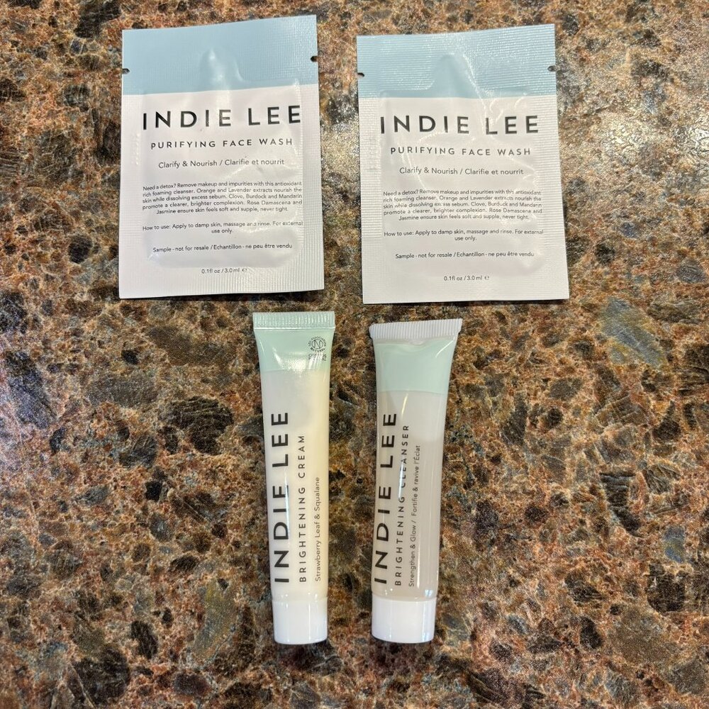 New Indie Lee Travel Skin Care 4 Piece Purifying Face Wash Cleanser Cream